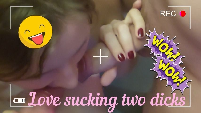 Love sucking two dicks