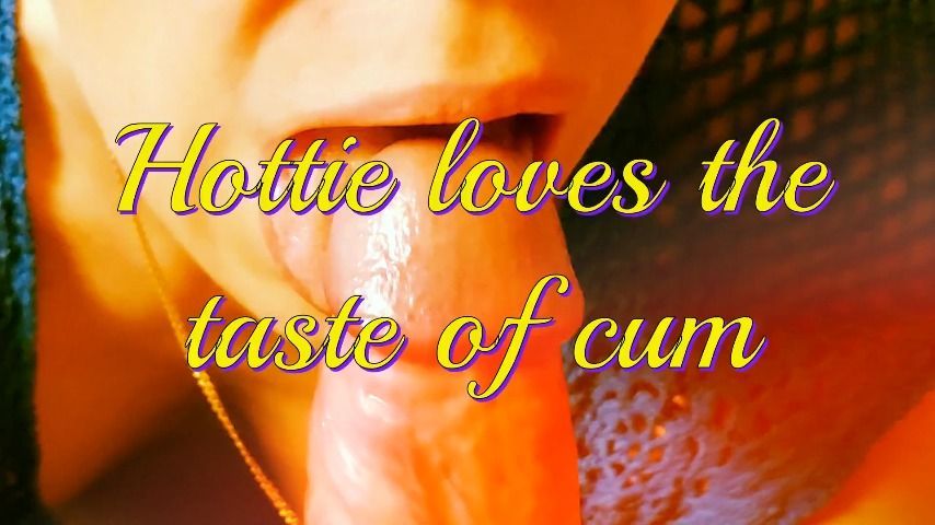 Hottie loves the taste of cum