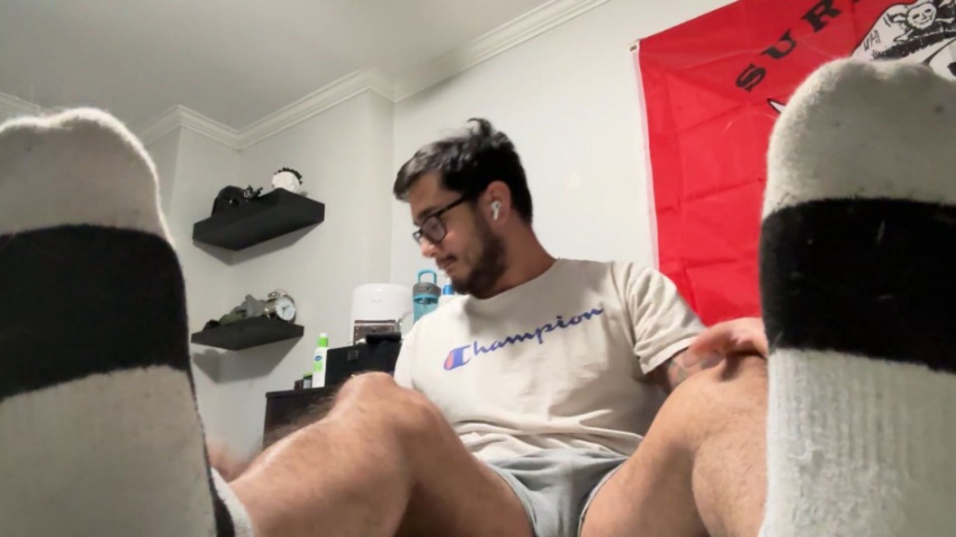 Teasing you with my stinky socks and feet pt 1