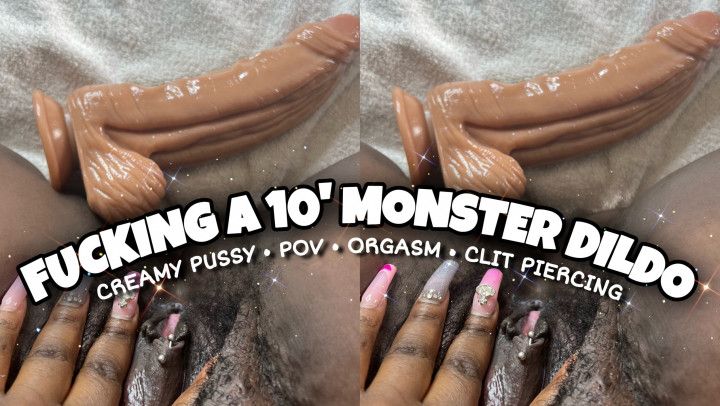 Fucking a 10' monster dildo