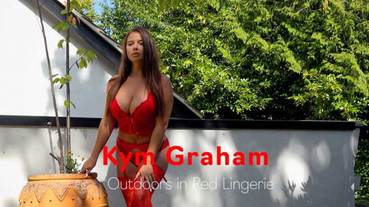 Kym Graham - Outdoors in Red Lingerie