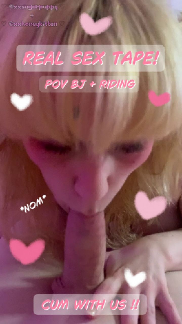 xxhoneykitten sucks and rides my girlcock