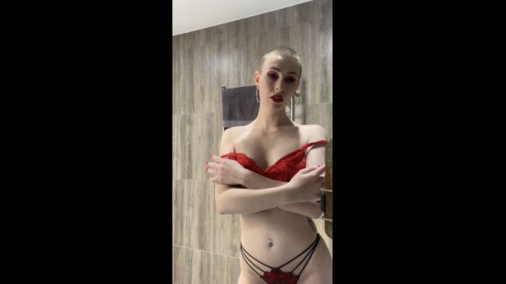 Petite girl shaves her head, pussy, and asshole