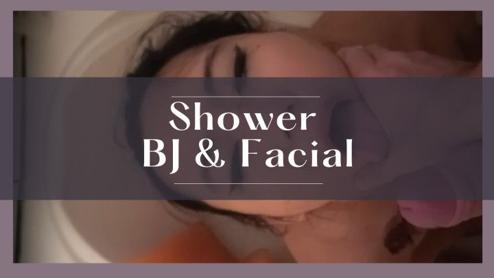 Shower blowjob &amp; facial