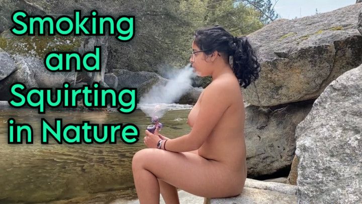 HAIRY TEEN SQUIRTING AND SMOKING IN NATURE