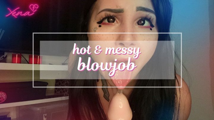 Hot and messy blowjob