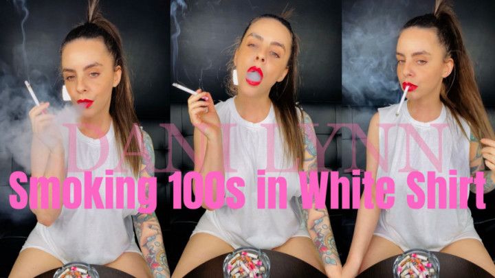 Smoking 100s in White Shirt