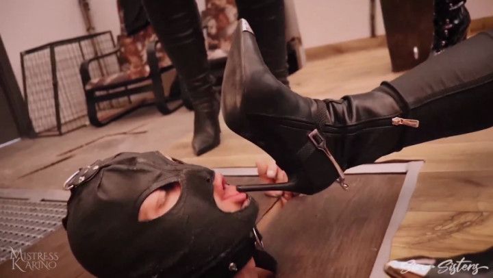 Slave in underground cell will take care about our boots