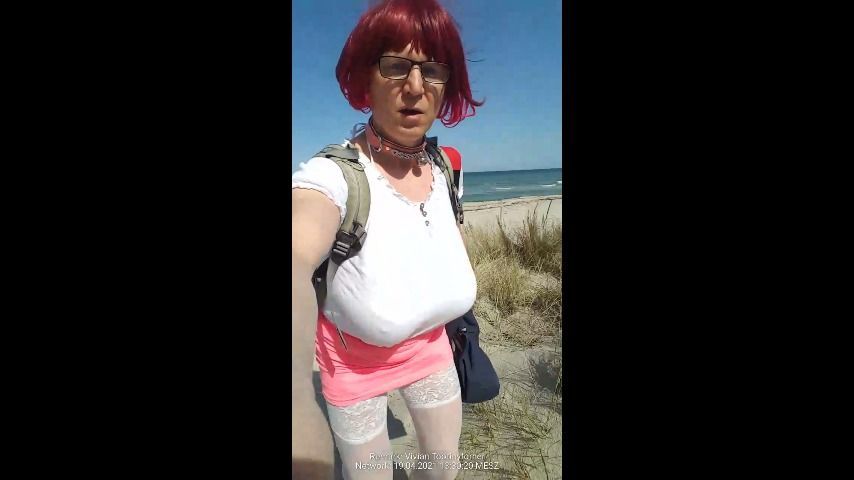 Sissy bimbo tits slut nude beach exposed