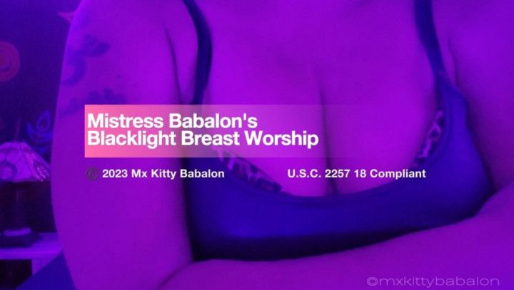 Mistress Babalon's Blacklight Breast Worship