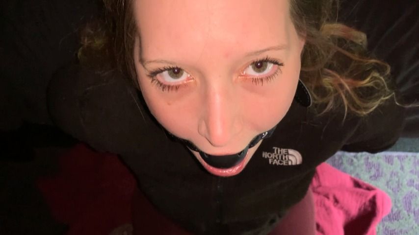 Sexy Fleece Slave Gets Her Mouth Used