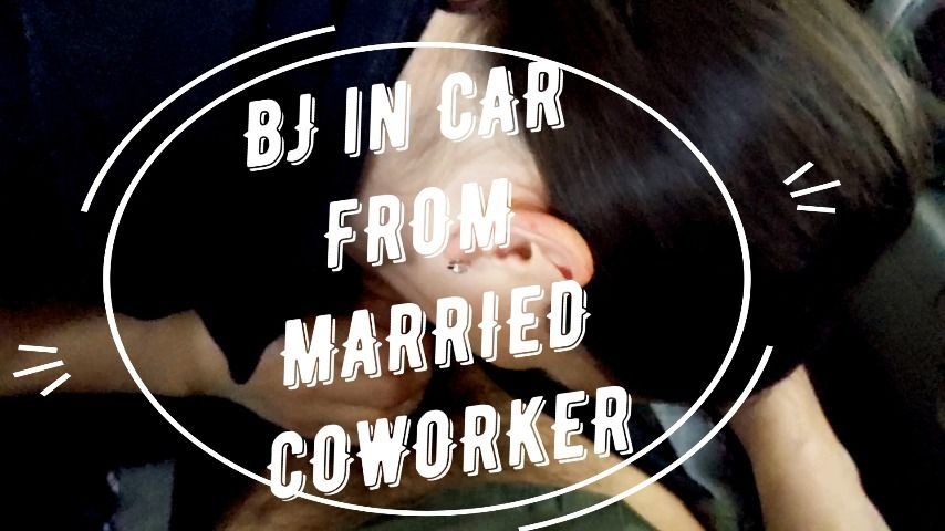 Coworker BJ Swallows Cum in Car