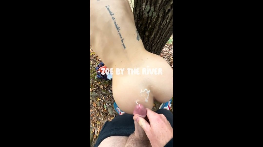 Risky Hiking Trail POV Quickie with Dark Stripe - BJ, Fuck