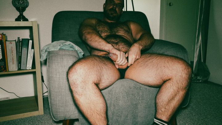 Bear Wanks on Couch