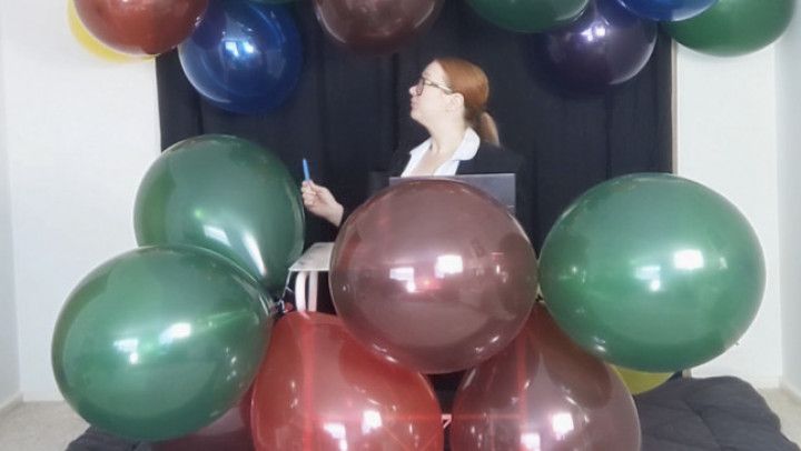 Secretary Pops Her Balloons