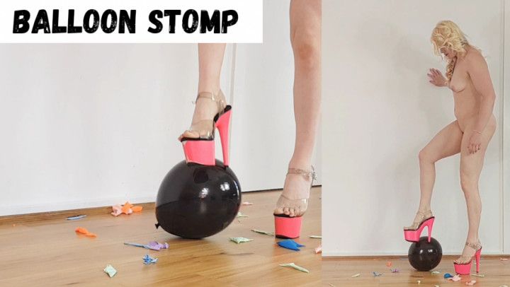 Balloon stomp in hot pink pleaser high heels