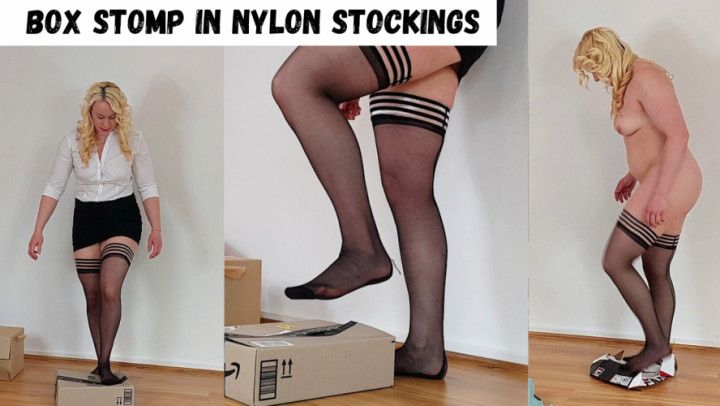 Cardboard box stomp in nylon stockings