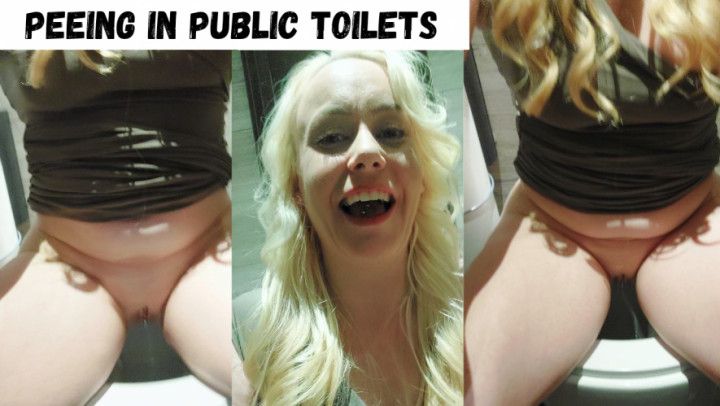 Peeing in a public toilet