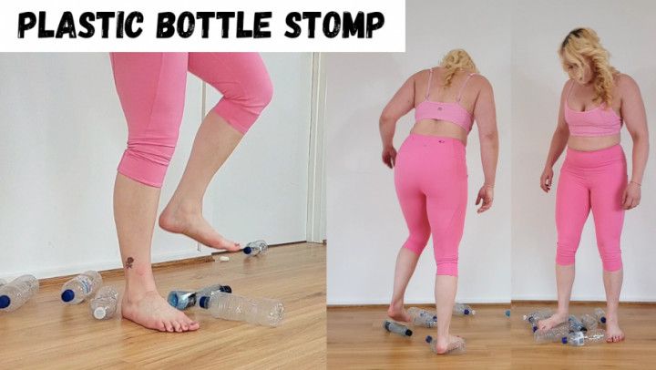 Plastic bottle STOMP crush trample