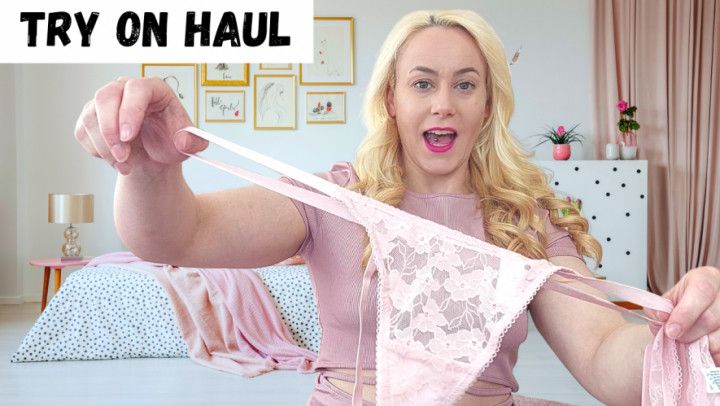 Lingerie try on haul thong panties