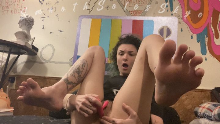 Solo SPH and FOOT Fetish Dildo Fuck