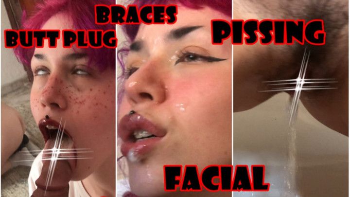 Anal pissing ahegao &amp; facial to cumslut