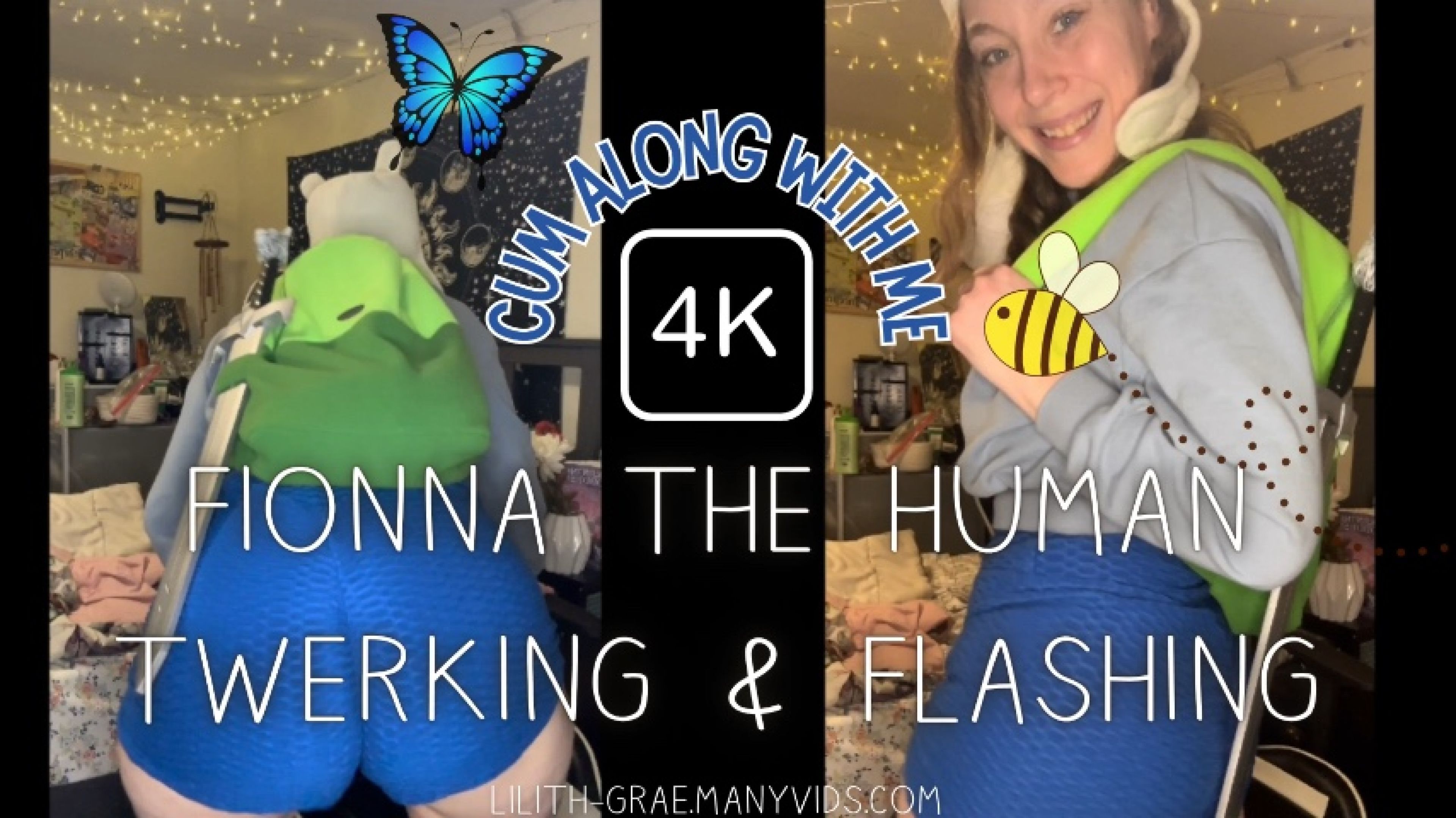 Fionna The Human Cosplay Twerking and Flashing in 4K