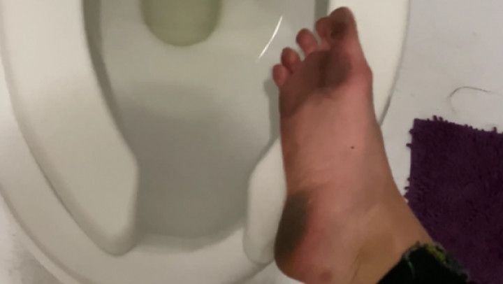 Clean the toilet and my dirty feet