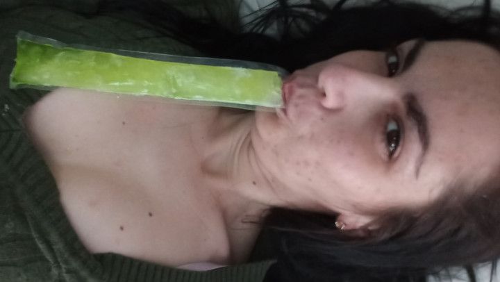 Naughty mom with popsicle