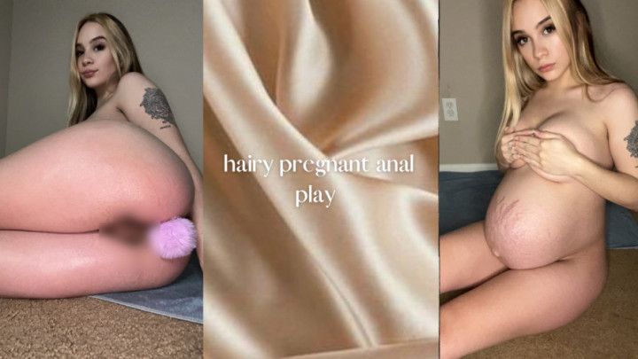 Hairy pregnant anal play