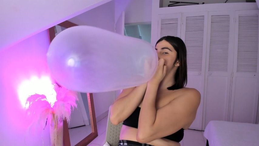 Inflating and squeezing condom ASMR