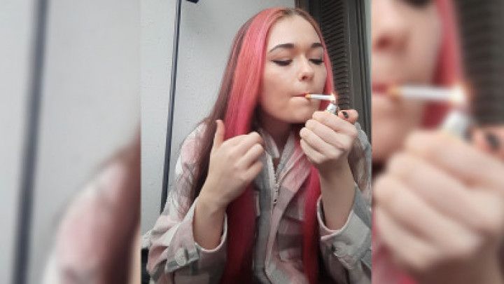 Smoking fetish long hair fetish