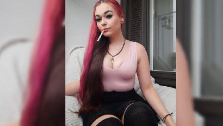 Pov smoker girlfriend video calls you