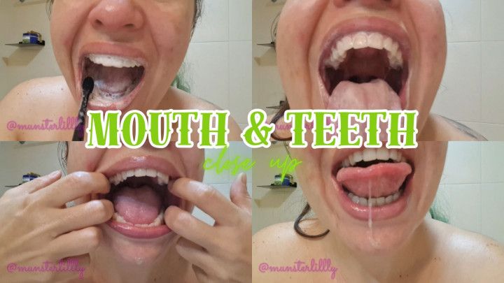 Teeth Brushing And Mouth Tour Close-Up