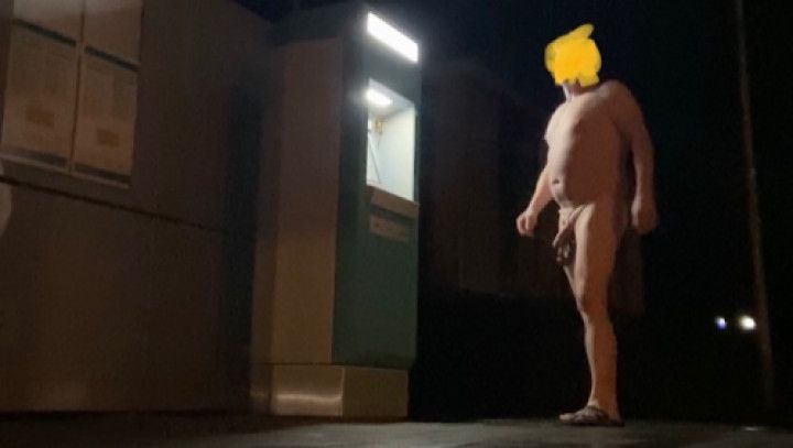 Busted naked walking public parking