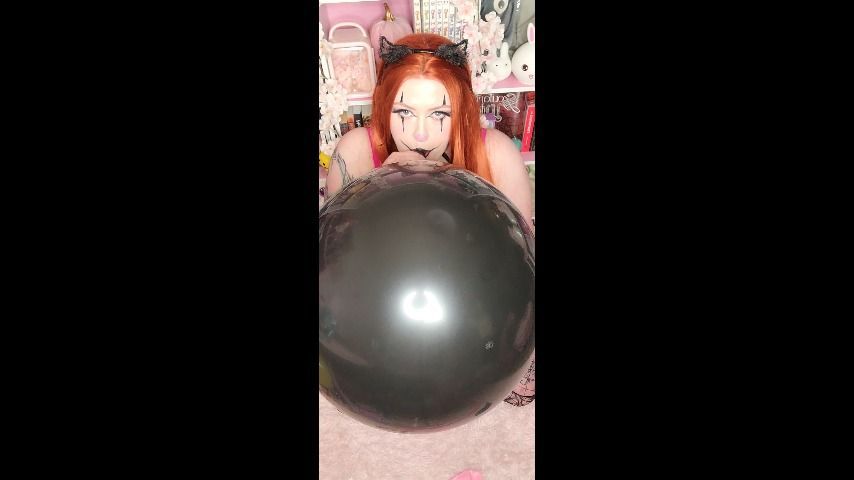 Goth Clown Blows 24&quot; Black Balloon