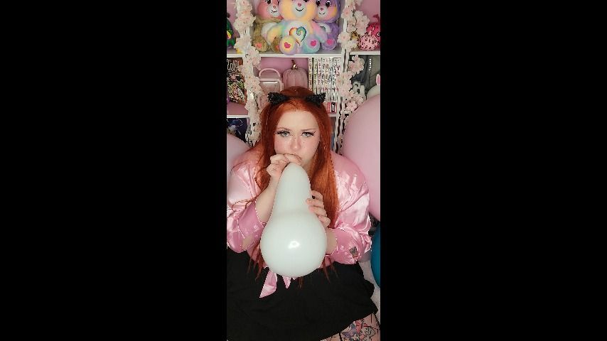 Ginger BBW Blows Balloons