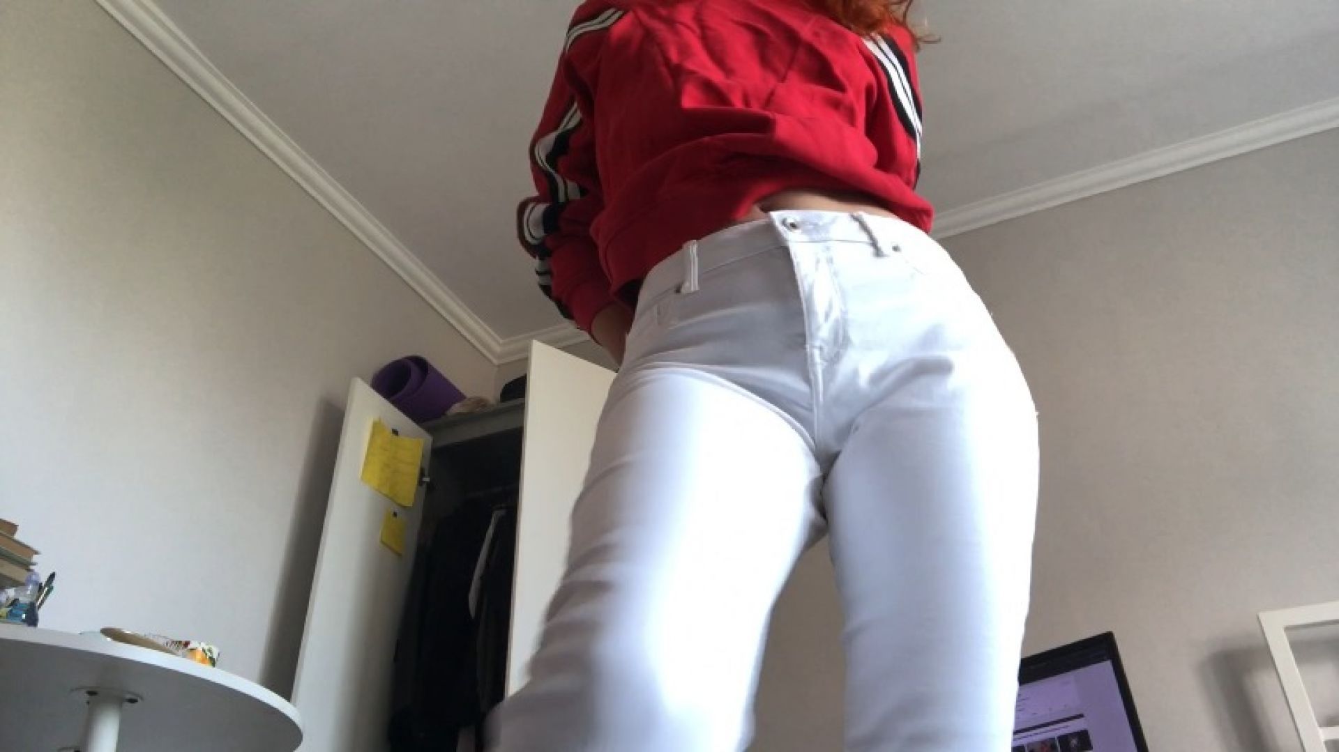 White jeans tease