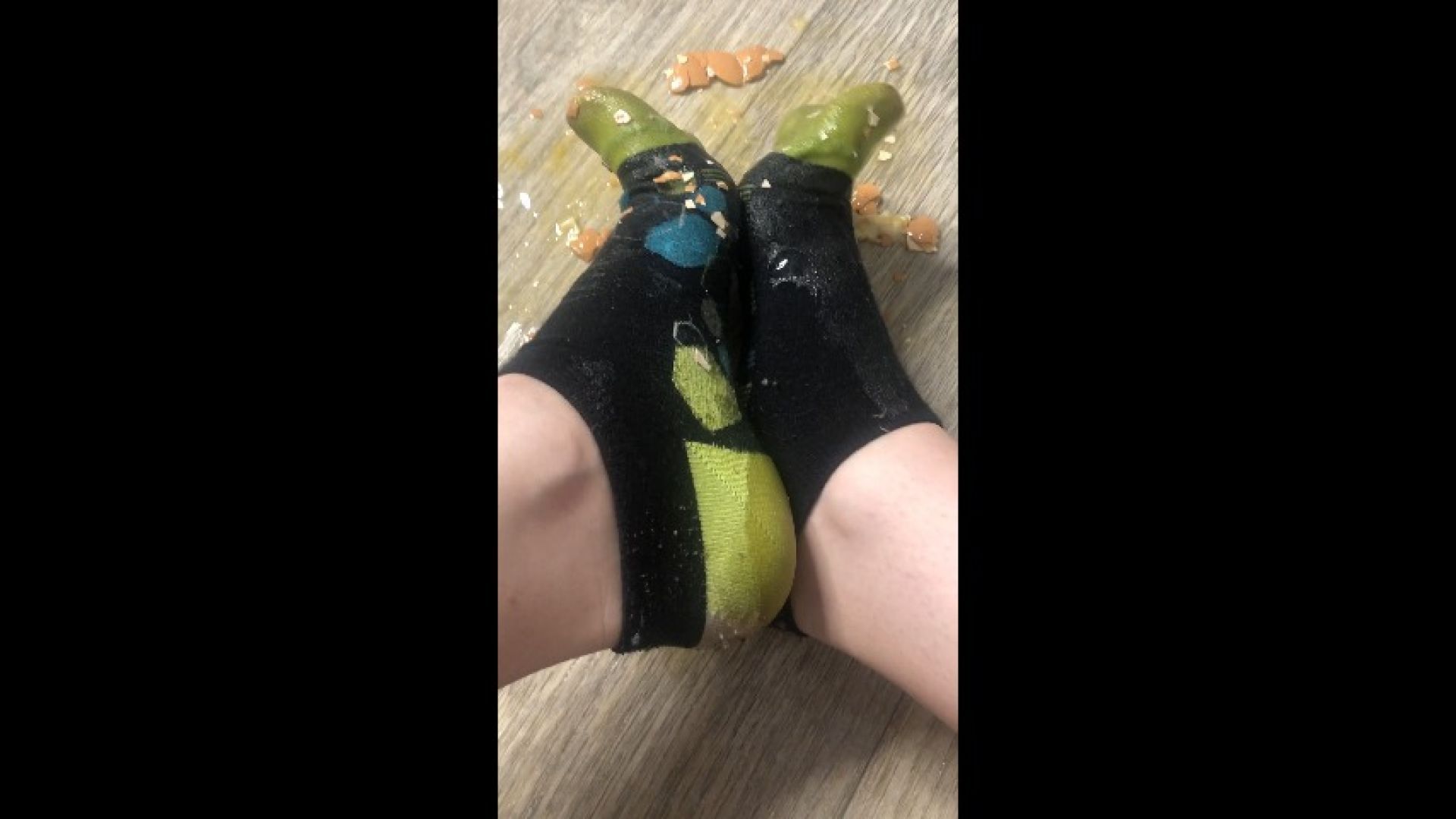 Dirty socks in crushed egg