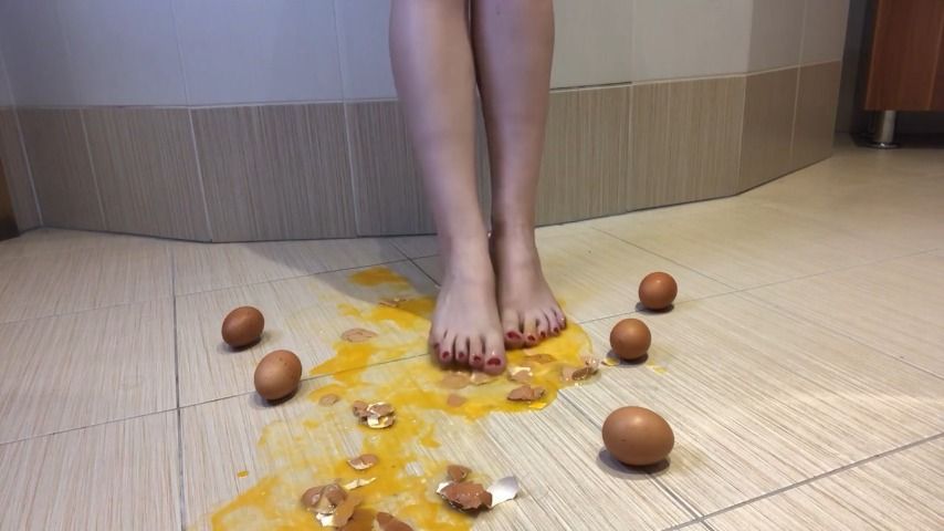 Crush raw eggs