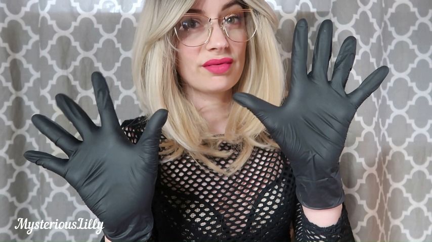 Black latex gloves