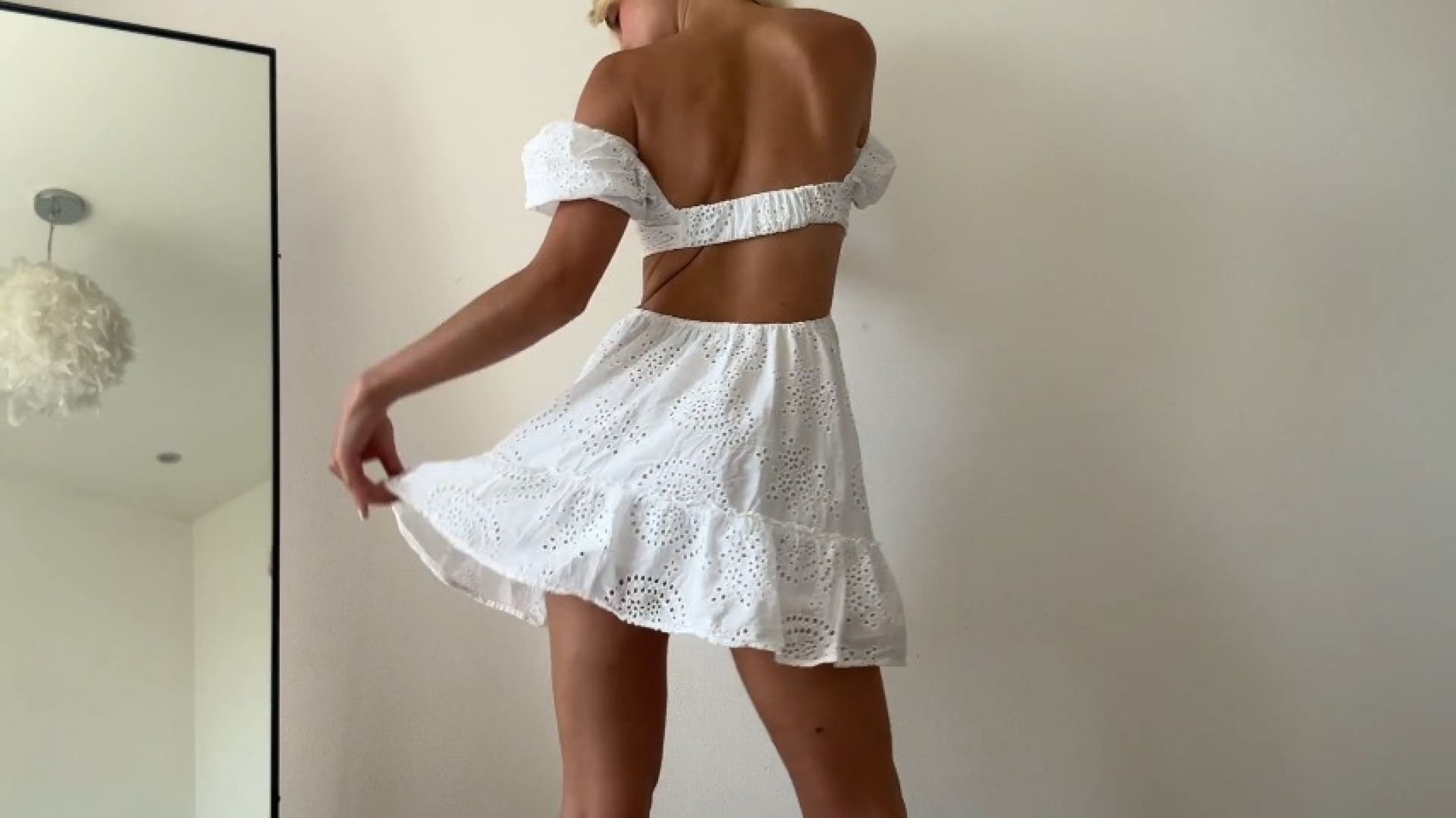 White dress and masturbation