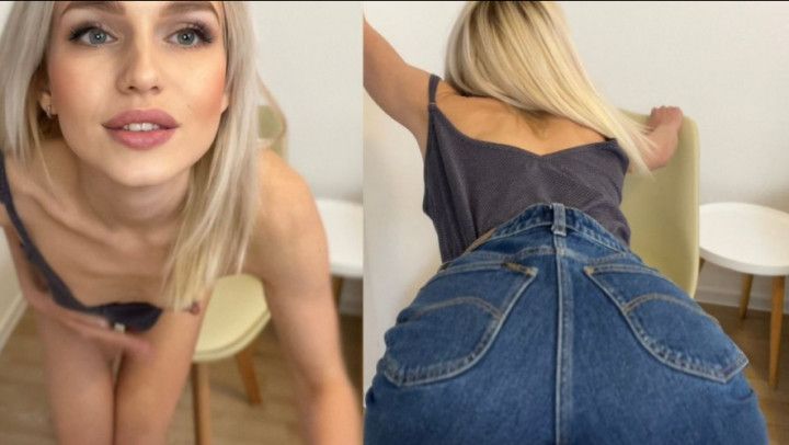 Squirt in Jeans on the Chair