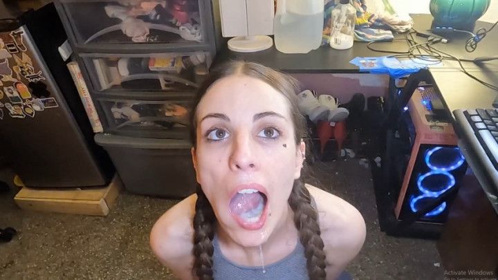 Rough Face Fuck! Cumplay and Swallow