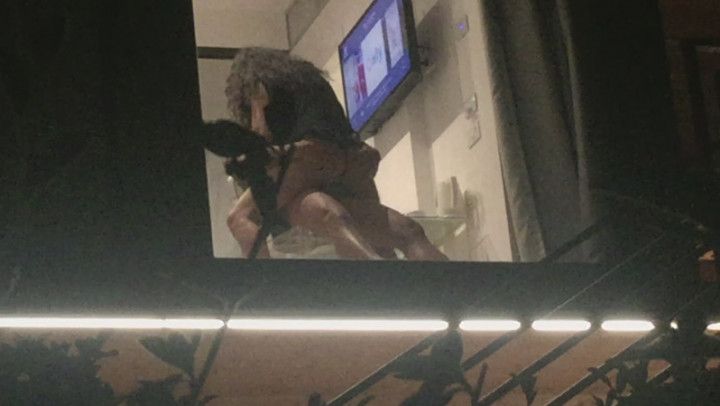 Caught fucking through hotel window