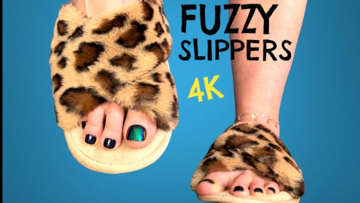 Fuzzy Slipper Shoe Play in 4K