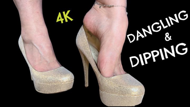 Dangling and Dipping Glitter Heels in 4K