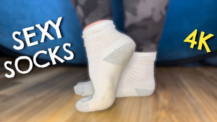 White Hanes Socks on my Sexy Feet in 4K