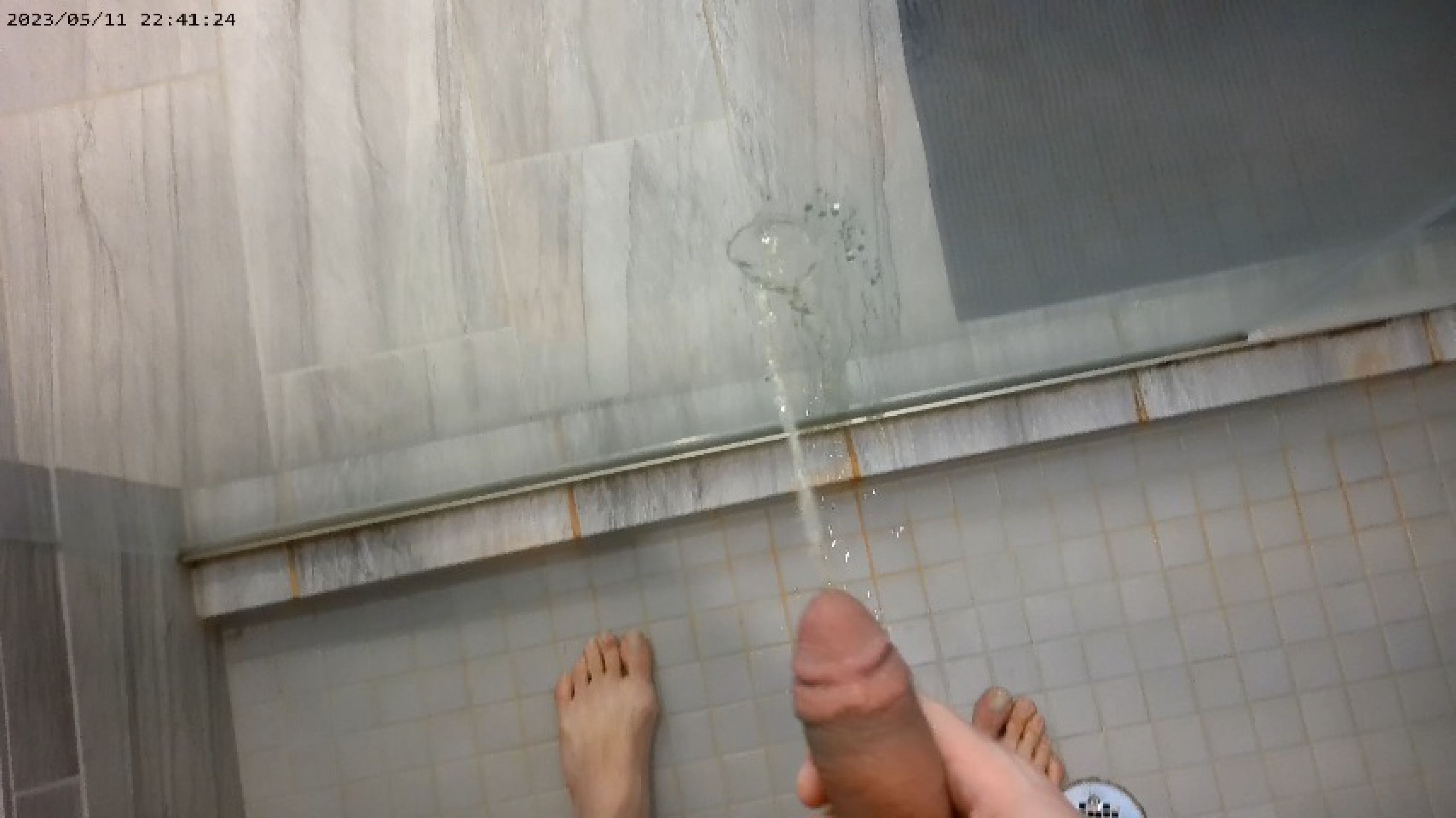 Pissing on the Glass Wall in my Shower