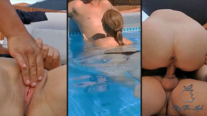 Neighbor spies me while I swim and makes me cum